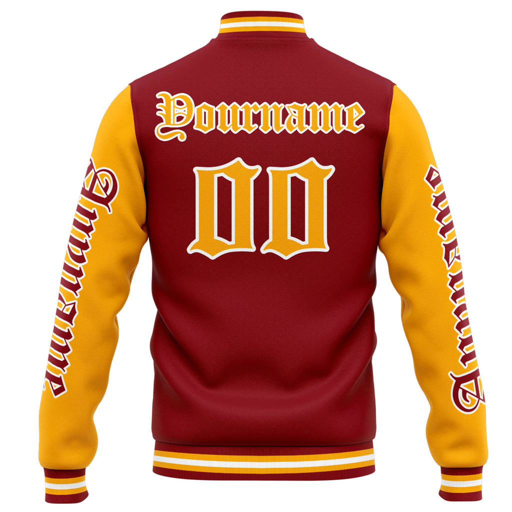 Custom Varsity Jacket Letterman jacket for Men, Women and Youth Red Orange enthsush