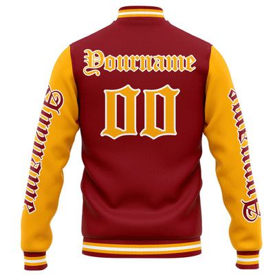 Custom Varsity Jacket Letterman jacket for Men, Women and Youth Red Orange enthsush