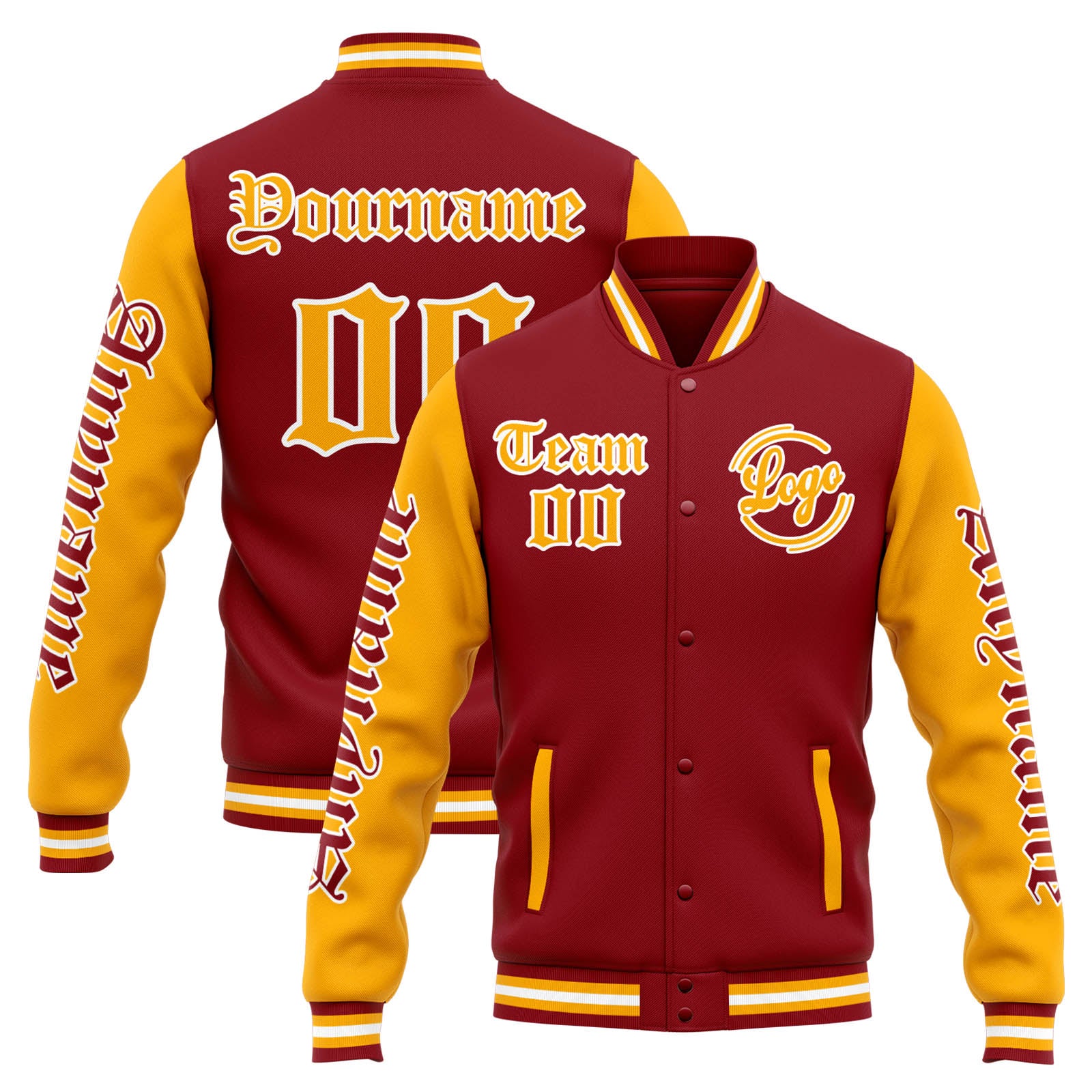 Custom Varsity Jacket Letterman jacket for Men, Women and Youth Red Orange enthsush