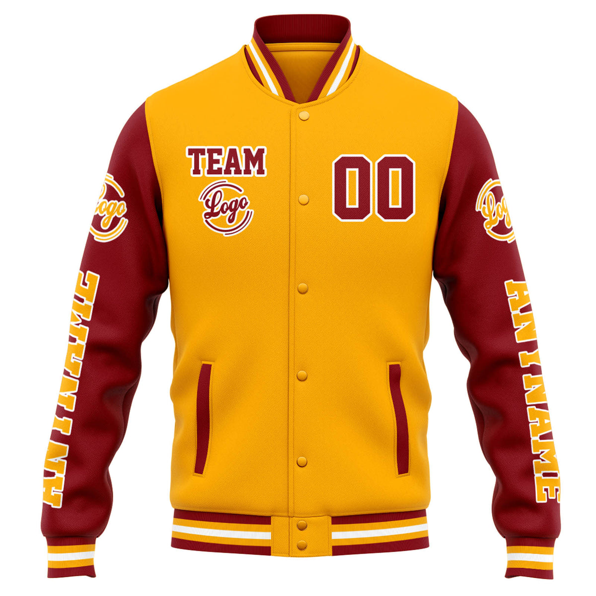 Custom Varsity Jacket Letterman jacket for Men, Women and Youth Orange Red enthsush