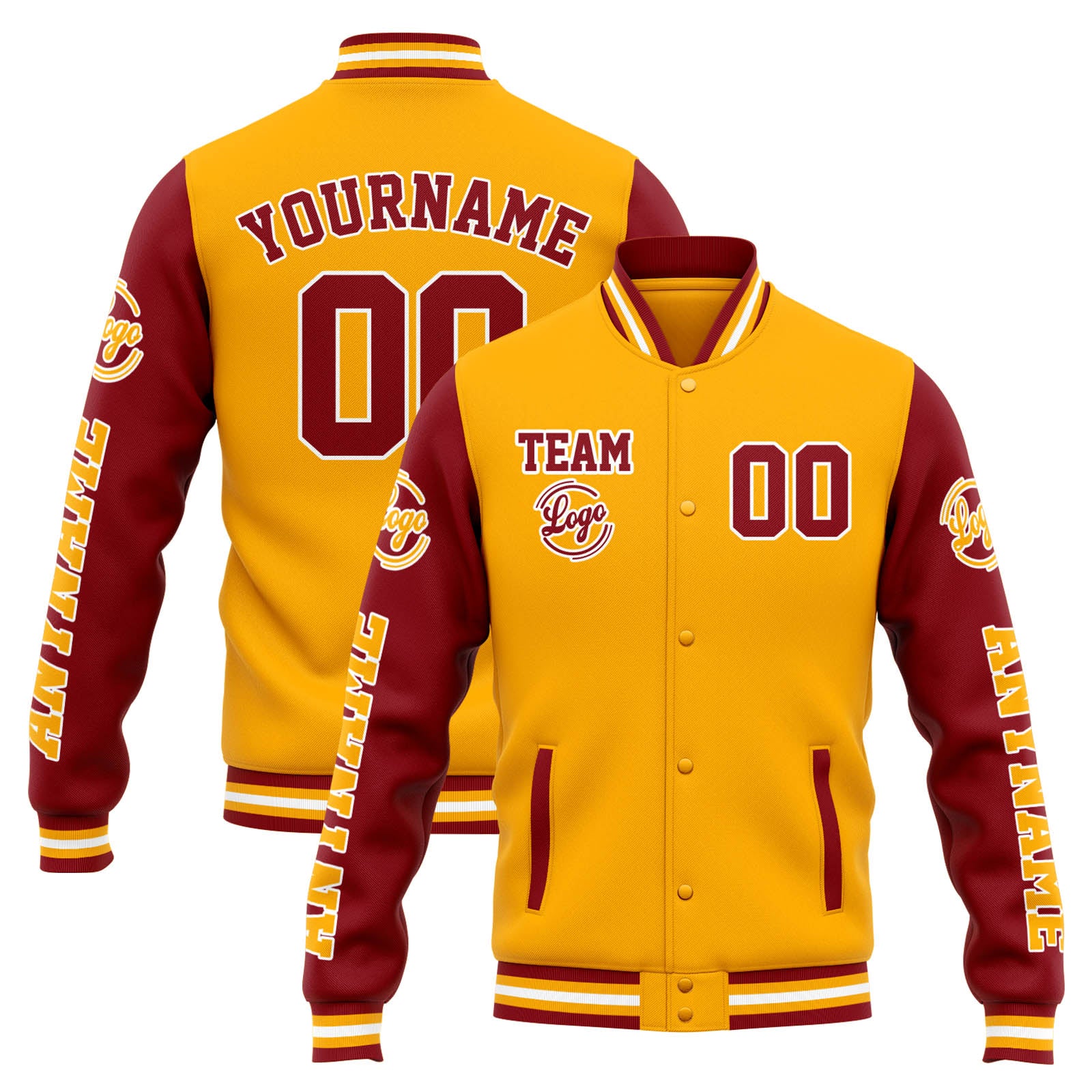 Custom Varsity Jacket Letterman jacket for Men, Women and Youth Orange Red enthsush