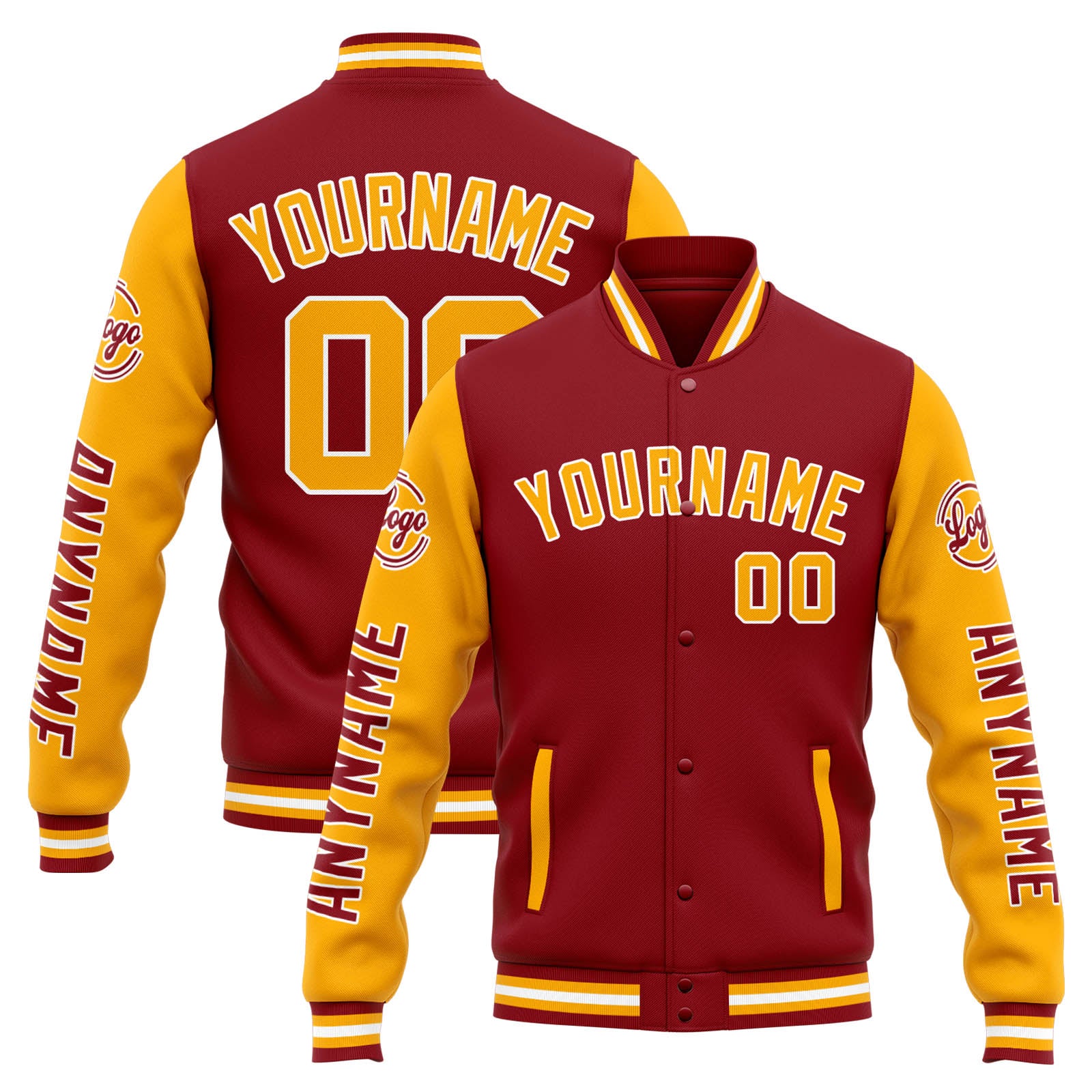 Custom Varsity Jacket Letterman jacket for Men, Women and Youth Red Orange enthsush