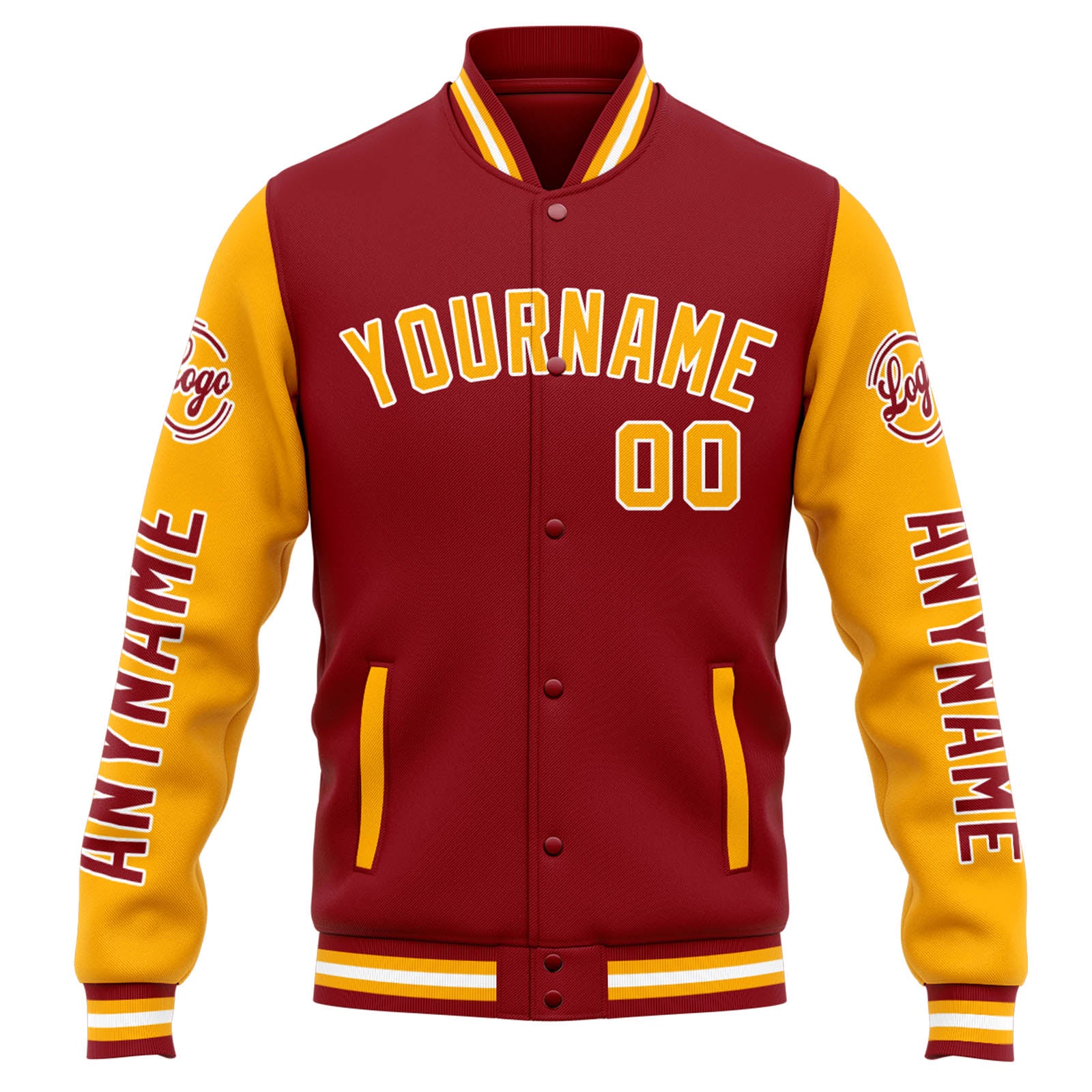 Custom Varsity Jacket Letterman jacket for Men, Women and Youth Red Orange enthsush