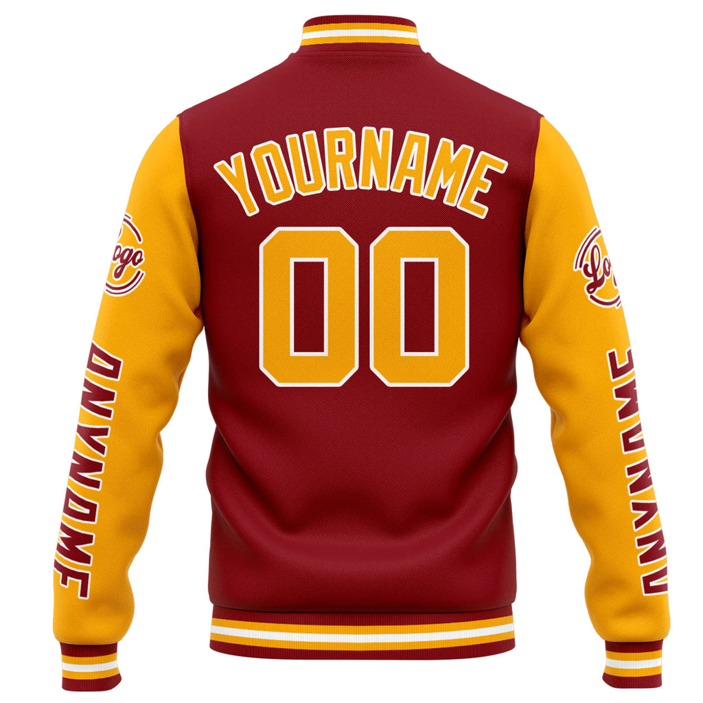 Custom Varsity Jacket Letterman jacket for Men, Women and Youth Red Orange enthsush