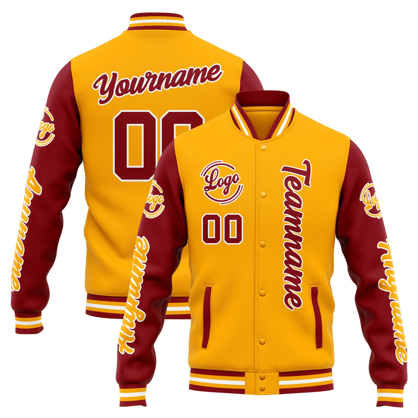 Custom Varsity Jacket Letterman jacket for Men, Women and Youth Orange Red enthsush