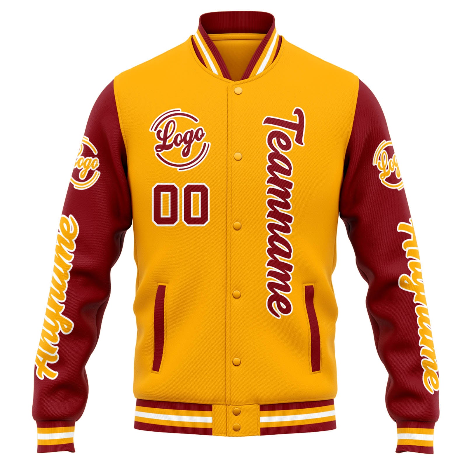 Custom Varsity Jacket Letterman jacket for Men, Women and Youth Orange Red enthsush