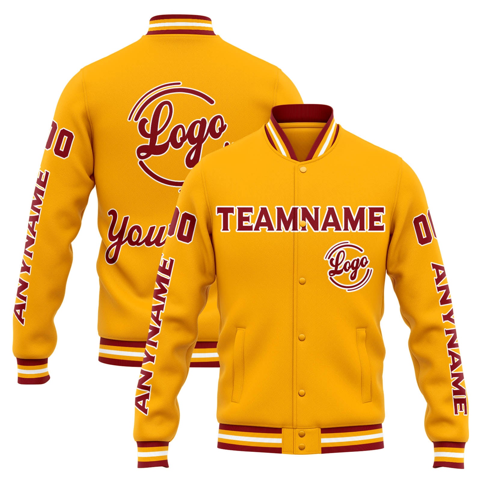 Custom Varsity Jacket Letterman jacket for Men, Women and Youth Orange Red enthsush