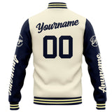 Custom Varsity Jacket Letterman jacket for Men, Women and Youth Cream Navy