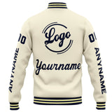 Custom Varsity Jacket Letterman jacket for Men, Women and Youth Cream Navy