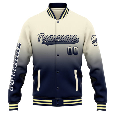 Custom Varsity Jacket Letterman jacket for Men, Women and Youth Crean Navy Gradient enthsush