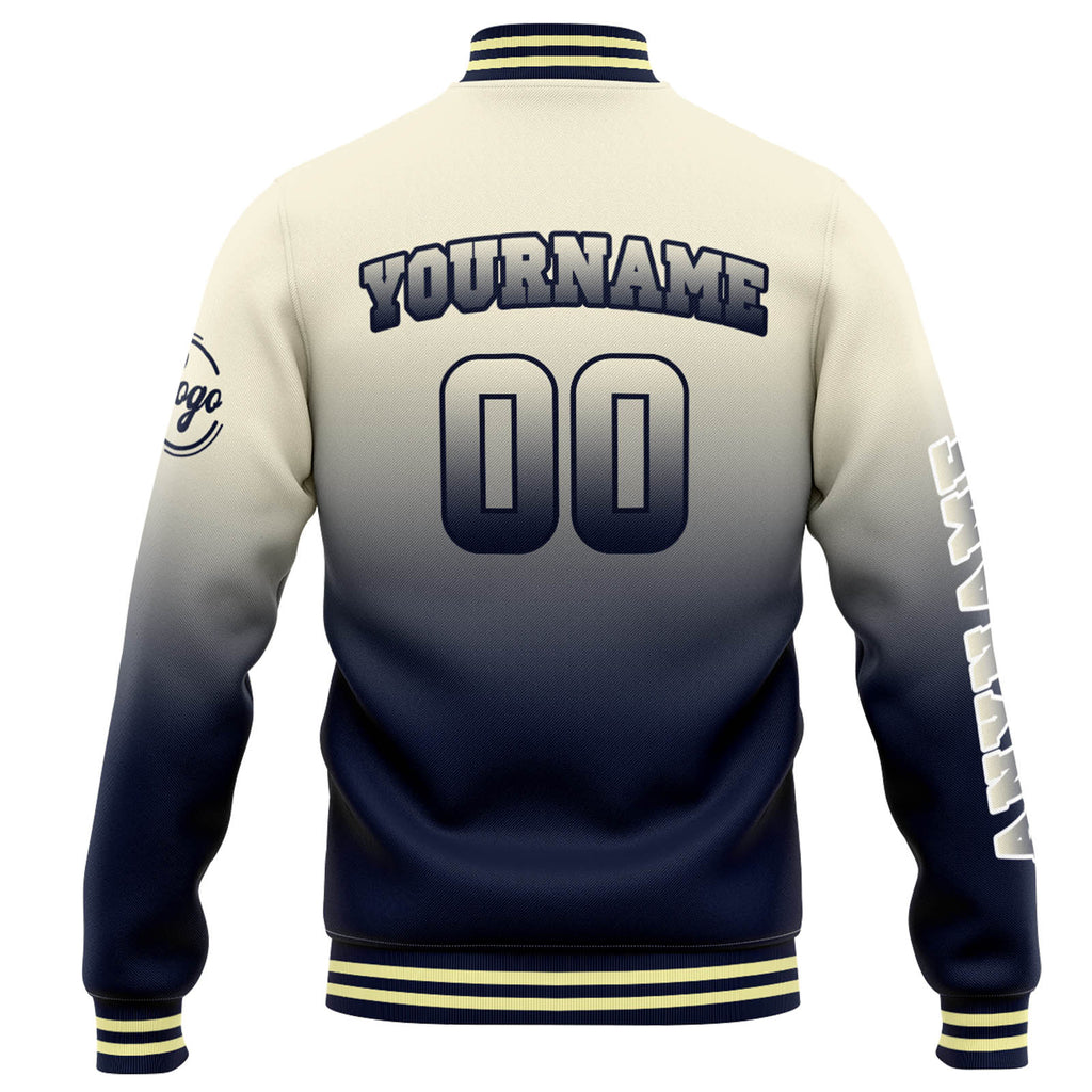 Custom Varsity Jacket Letterman jacket for Men, Women and Youth Crean Navy Gradient enthsush