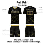 Custom Black Yellow Jerseys for Men Women Personalized Soccer Uniforms for Adult and Kid