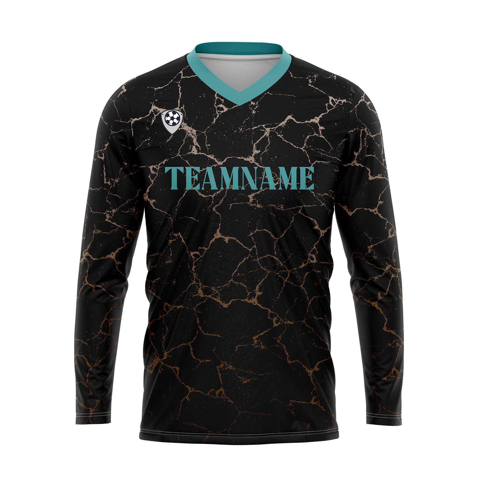 Custom Black Teal Basketball Soccer Football Shooting Long T-Shirt for Adults and Kids enthsush