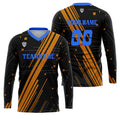 Custom Orange Blue Basketball Soccer Football Shooting Long T-Shirt for Adults and Kids enthsush