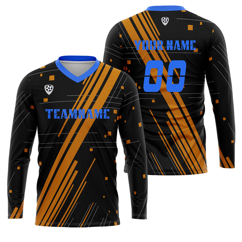 Custom Orange Blue Basketball Soccer Football Shooting Long T-Shirt for Adults and Kids