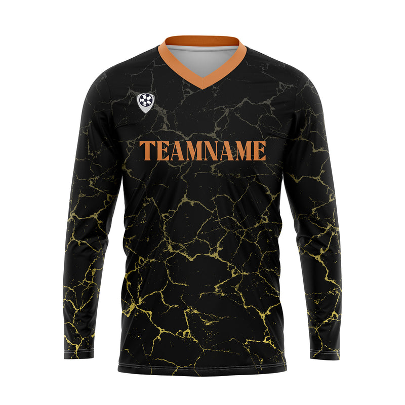 Custom Black Orange Basketball Soccer Football Shooting Long T-Shirt for Adults and Kids