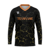 Custom Black Orange Basketball Soccer Football Shooting Long T-Shirt for Adults and Kids
