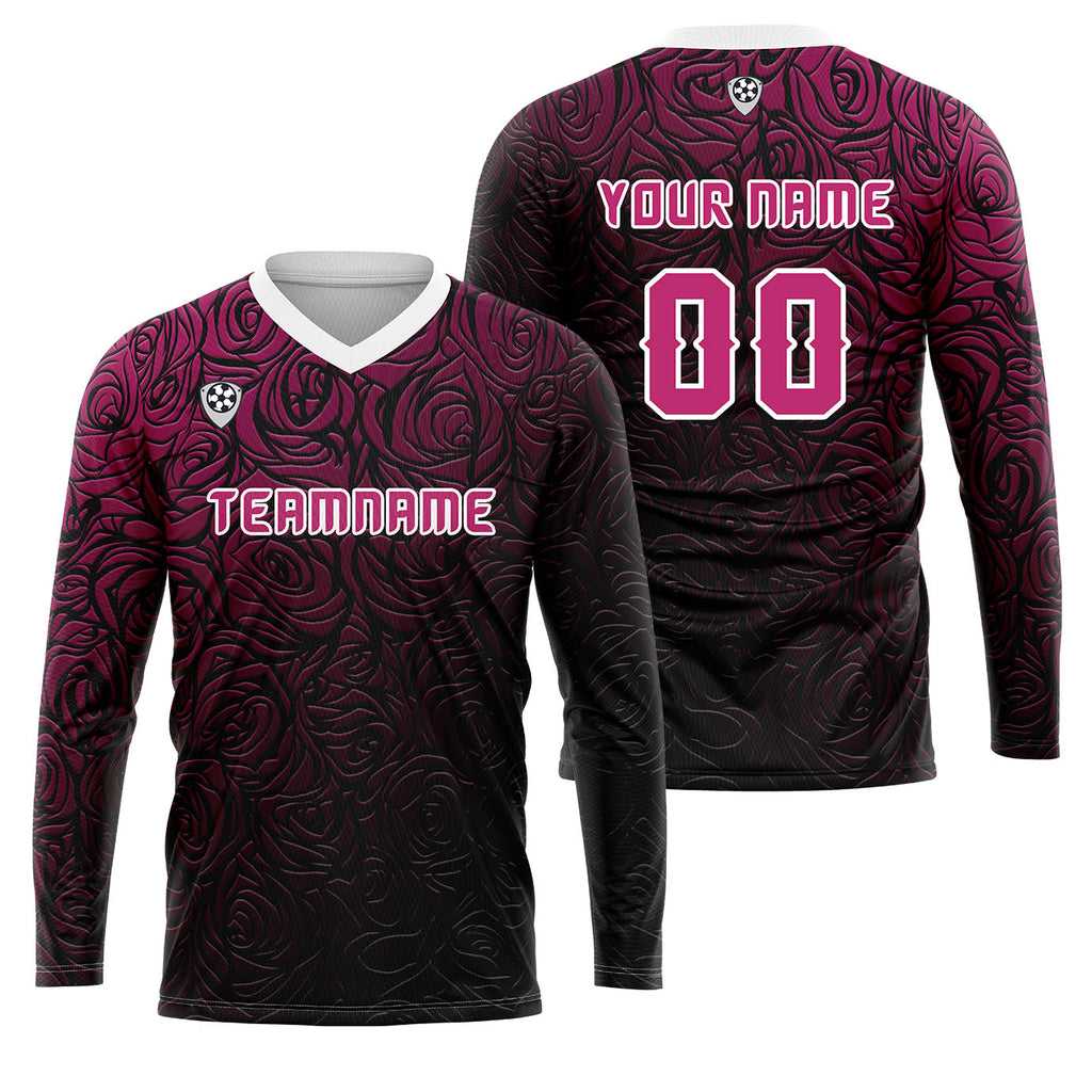 Custom Rose Basketball Soccer Football Shooting Long T-Shirt for Adults and Kids enthsush