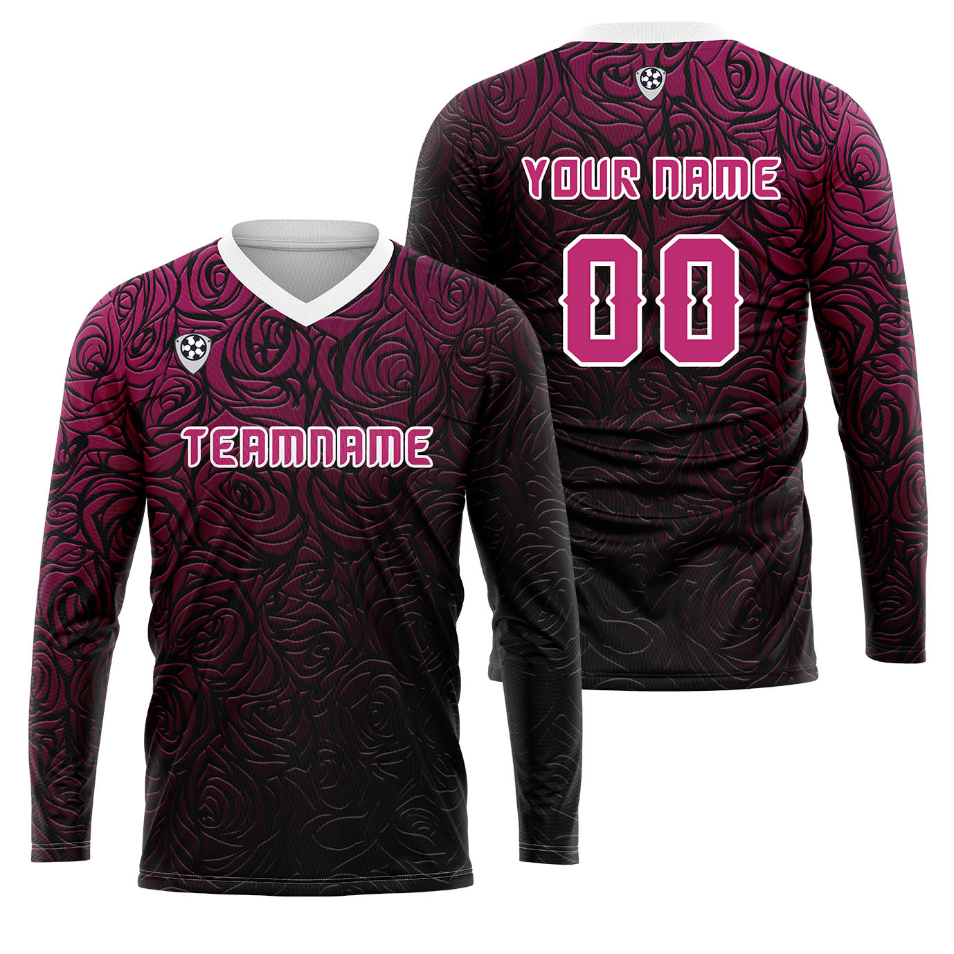 Custom Rose Basketball Soccer Football Shooting Long T-Shirt for Adults and Kids enthsush