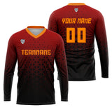 Custom Red Orange Basketball Soccer Football Shooting Long T-Shirt for Adults and Kids