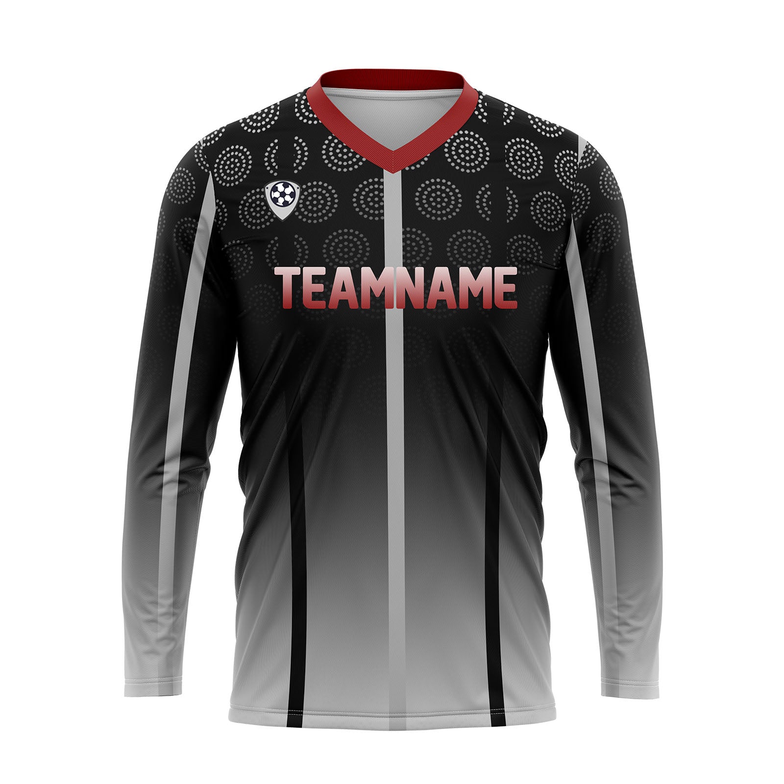 Custom Black Red Basketball Soccer Football Shooting Long T-Shirt for Adults and Kids enthsush