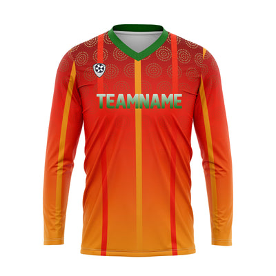 Custom Orange Green Basketball Soccer Football Shooting Long T-Shirt for Adults and Kids enthsush
