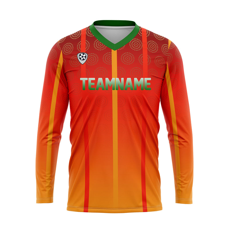 Custom Orange Green Basketball Soccer Football Shooting Long T-Shirt for Adults and Kids