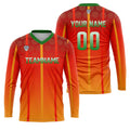 Custom Orange Green Basketball Soccer Football Shooting Long T-Shirt for Adults and Kids enthsush