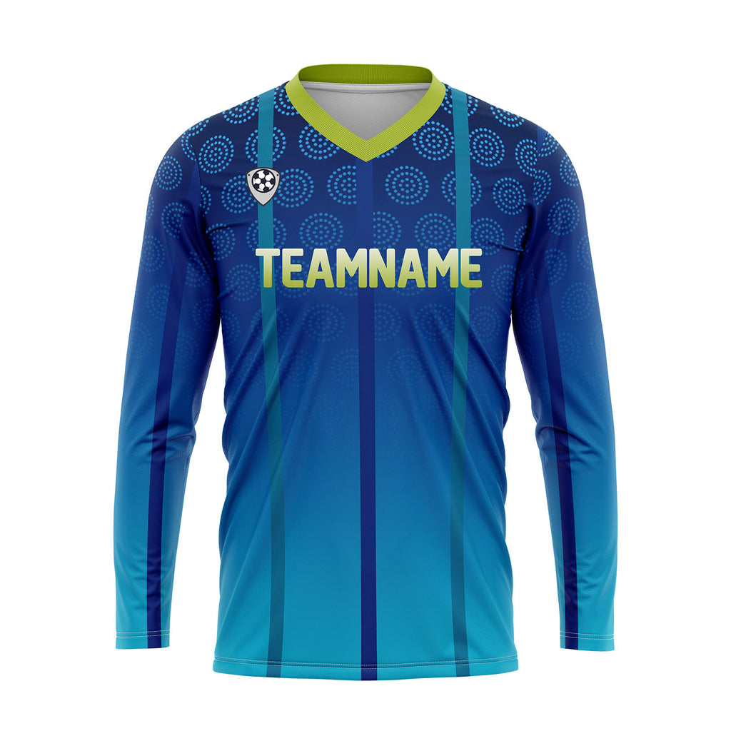Custom Blue Green Basketball Soccer Football Shooting Long T-Shirt for Adults and Kids enthsush