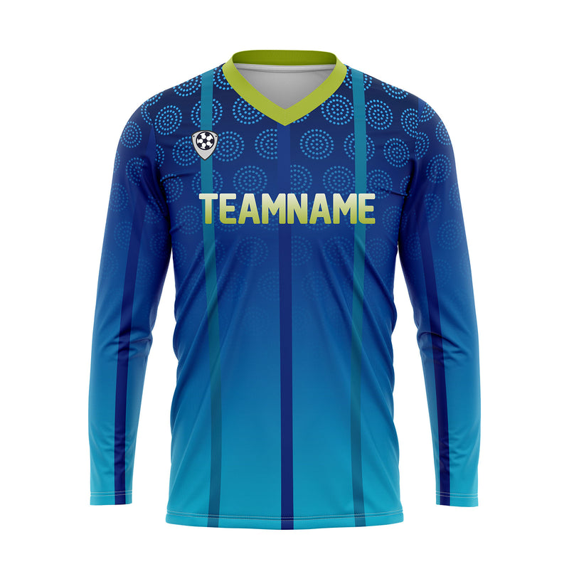 Custom Blue Green Basketball Soccer Football Shooting Long T-Shirt for Adults and Kids