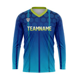 Custom Blue Green Basketball Soccer Football Shooting Long T-Shirt for Adults and Kids