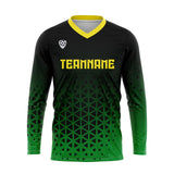 Custom Green Yellow Basketball Soccer Football Shooting Long T-Shirt for Adults and Kids