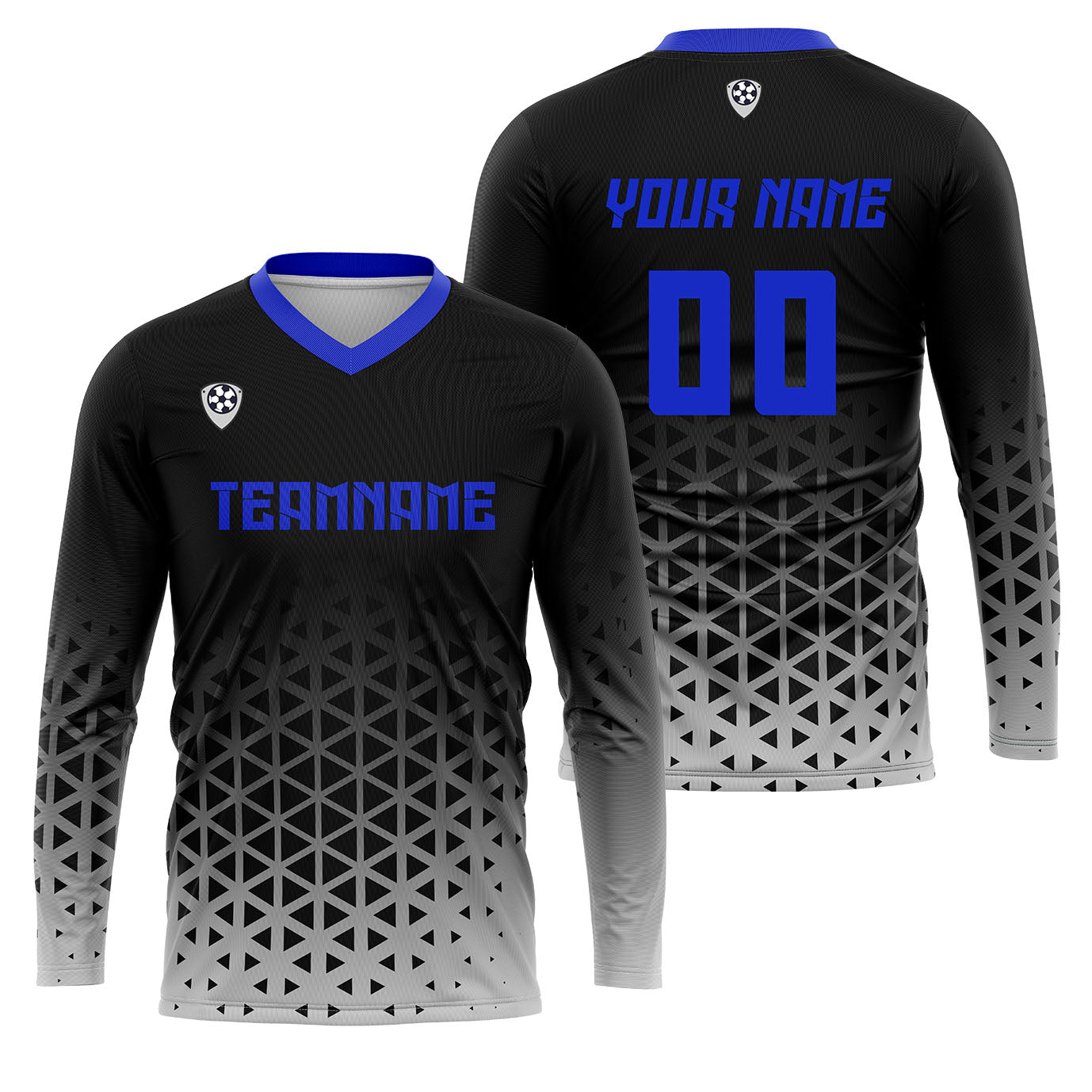 Custom Gray Blue Basketball Soccer Football Shooting Long T-Shirt for Adults and Kids enthsush