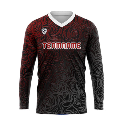Custom Red Basketball Soccer Football Shooting Long T-Shirt for Adults and Kids enthsush