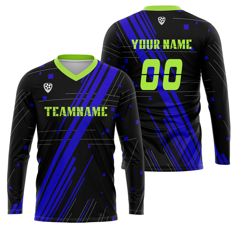 Custom Blue Green Basketball Soccer Football Shooting Long T-Shirt for Adults and Kids