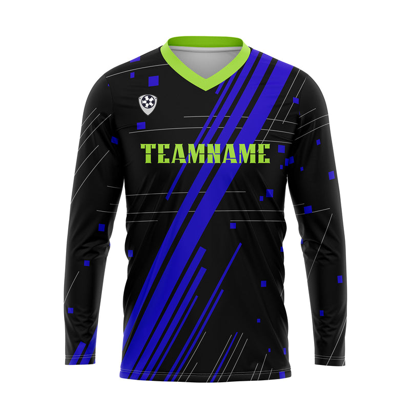 Custom Blue Green Basketball Soccer Football Shooting Long T-Shirt for Adults and Kids