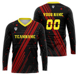 Custom Red Yellow Basketball Soccer Football Shooting Long T-Shirt for Adults and Kids