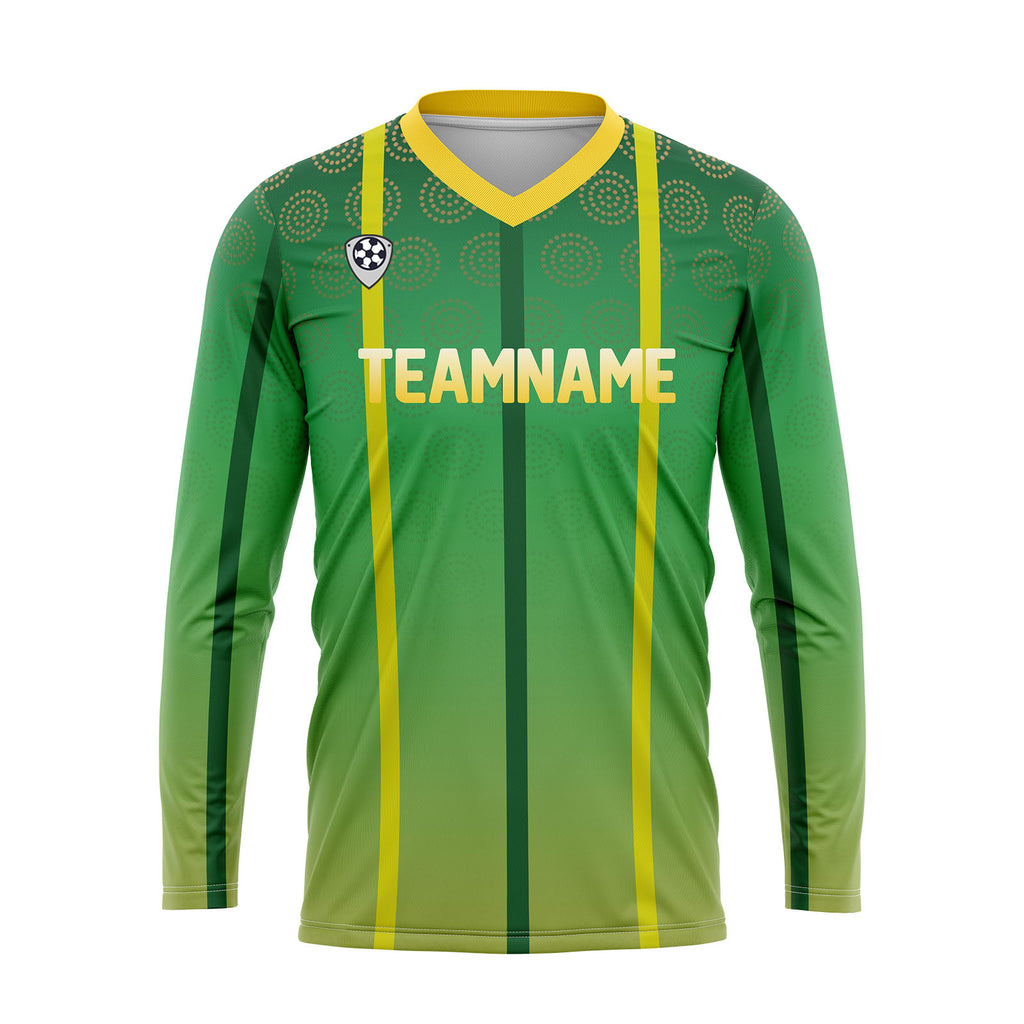 Custom Green Yellow Basketball Soccer Football Shooting Long T-Shirt for Adults and Kids enthsush