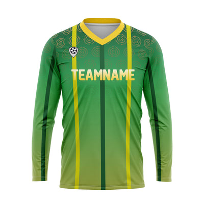 Custom Green Yellow Basketball Soccer Football Shooting Long T-Shirt for Adults and Kids enthsush