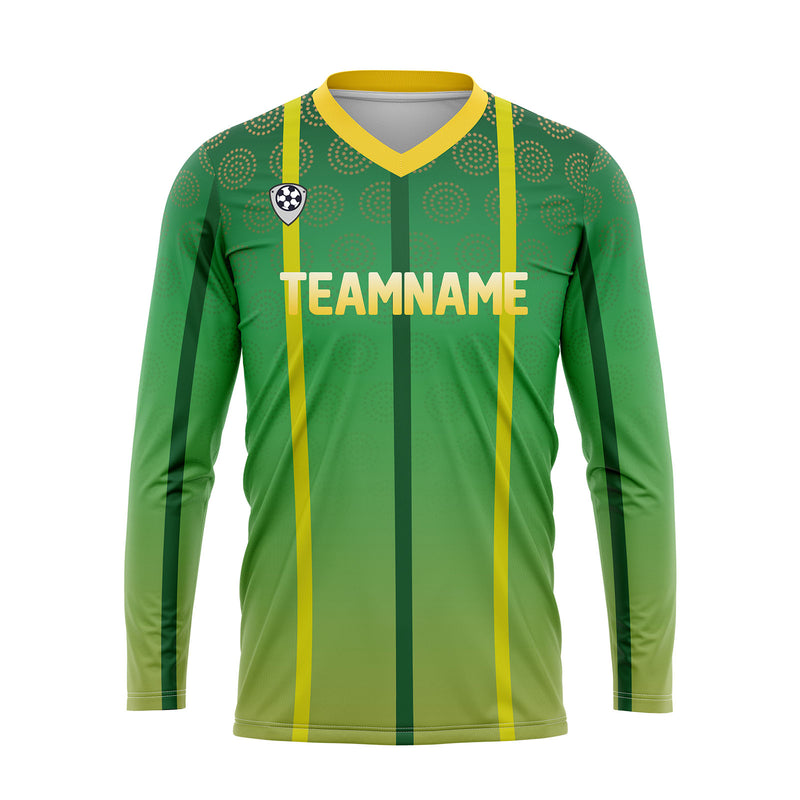 Custom Green Yellow Basketball Soccer Football Shooting Long T-Shirt for Adults and Kids