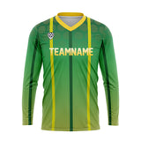 Custom Green Yellow Basketball Soccer Football Shooting Long T-Shirt for Adults and Kids