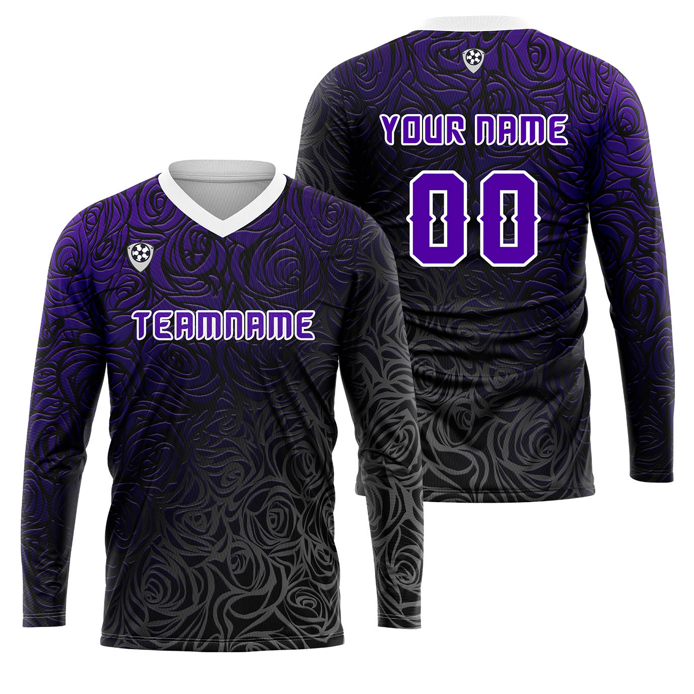 Custom Purple Basketball Soccer Football Shooting Long T-Shirt for Adults and Kids enthsush