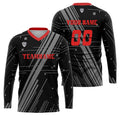 Custom Gray Red Basketball Soccer Football Shooting Long T-Shirt for Adults and Kids enthsush