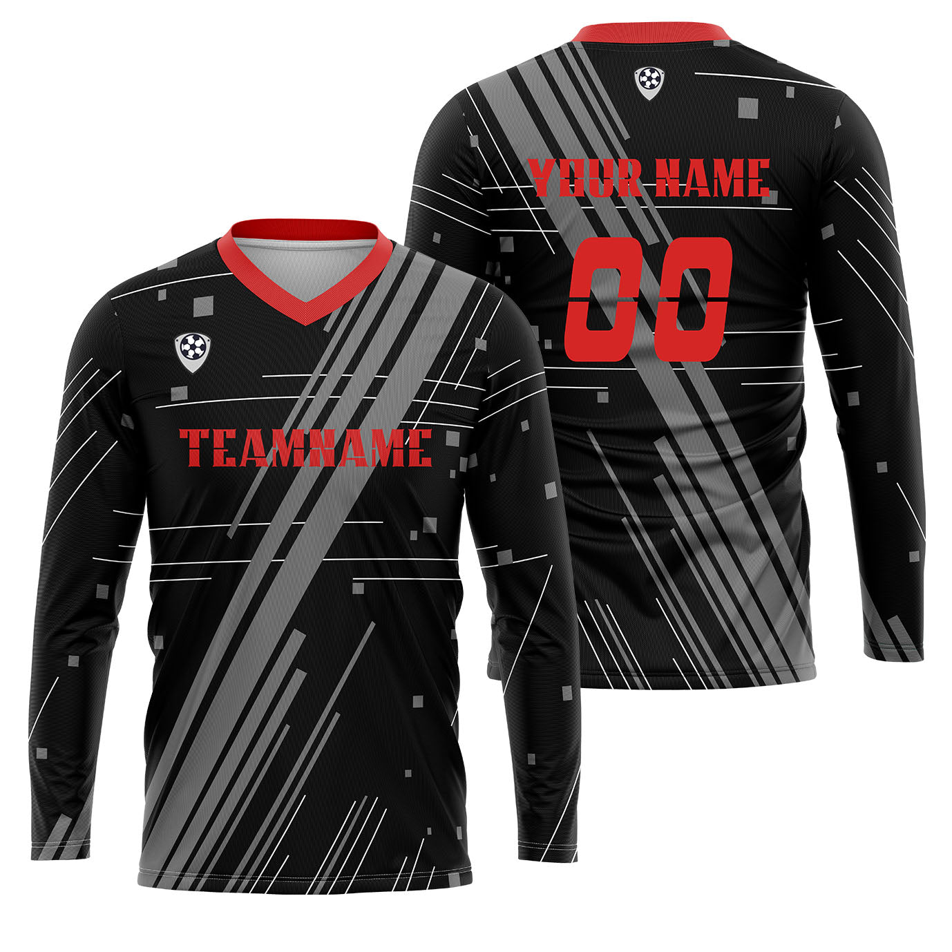 Custom Gray Red Basketball Soccer Football Shooting Long T-Shirt for Adults and Kids enthsush