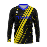 Custom Blue Yellow Basketball Soccer Football Shooting Long T-Shirt for Adults and Kids