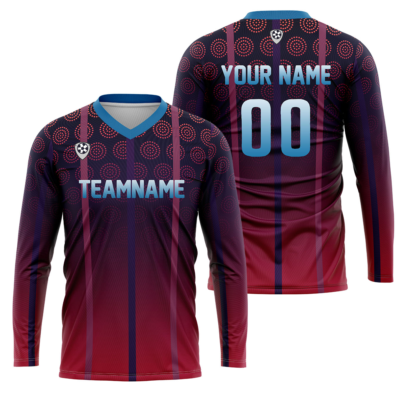 Custom Purple Blue Basketball Soccer Football Shooting Long T-Shirt for Adults and Kids enthsush