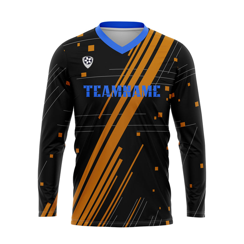 Custom Orange Blue Basketball Soccer Football Shooting Long T-Shirt for Adults and Kids