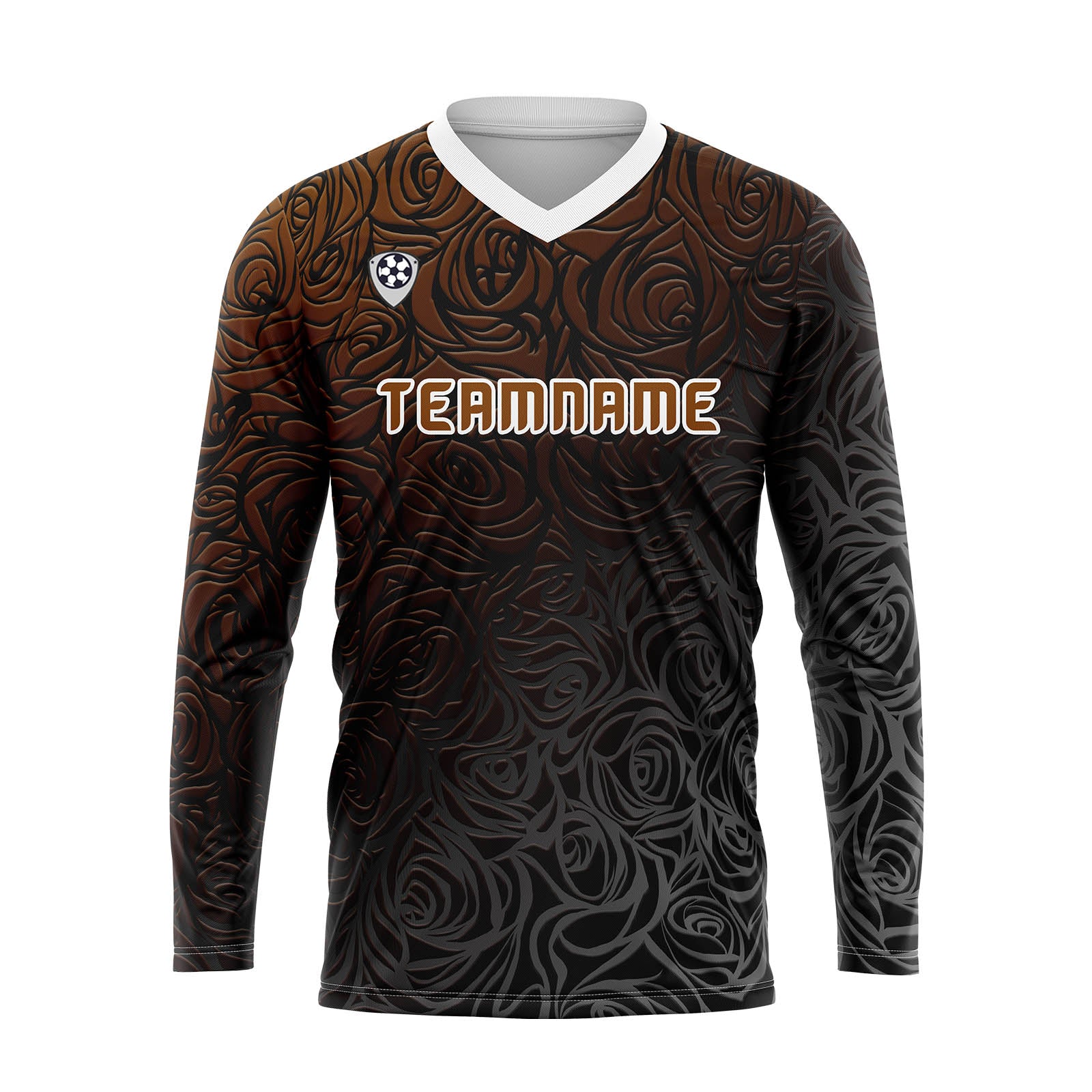 Custom Brown Basketball Soccer Football Shooting Long T-Shirt for Adults and Kids enthsush
