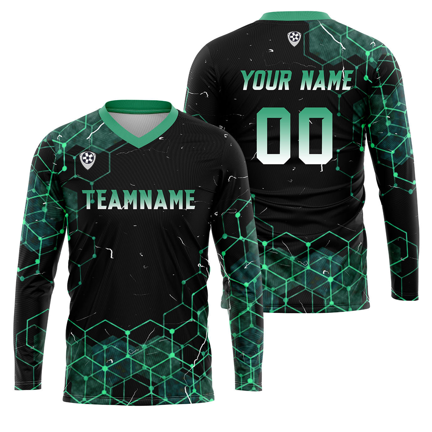 Custom Blue Green Basketball Soccer Football Shooting Long T-Shirt for Adults and Kids enthsush
