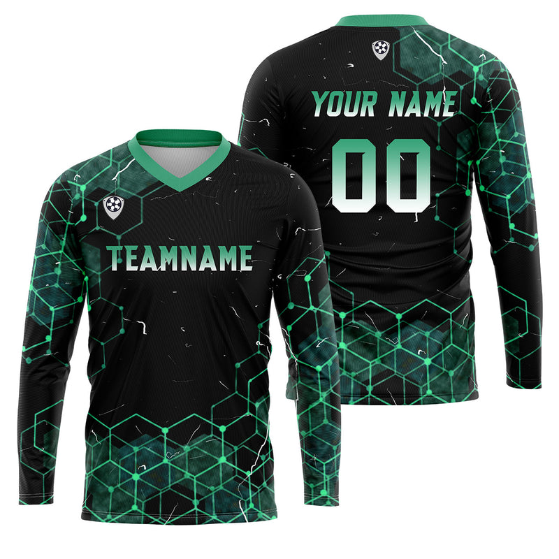 Custom Blue Green Basketball Soccer Football Shooting Long T-Shirt for Adults and Kids